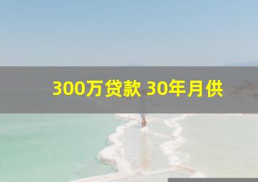 300万贷款 30年月供